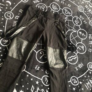Killstar Black Leggings with Gray Accents